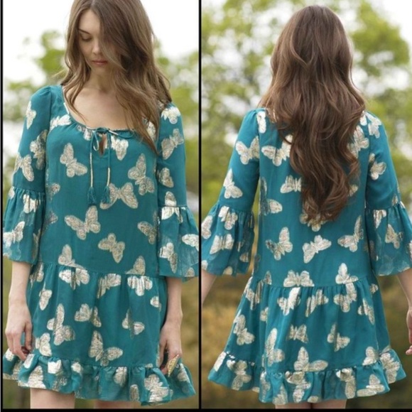 Juicy Couture Dresses & Skirts - Juicy couture Polynesian Butterfly Silk Dress